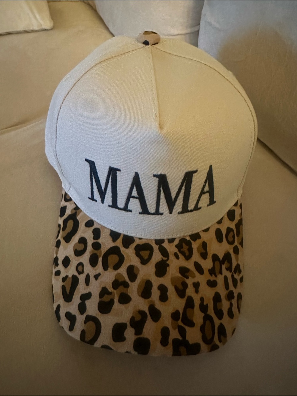MAMA Leopard Print Cap - Beige